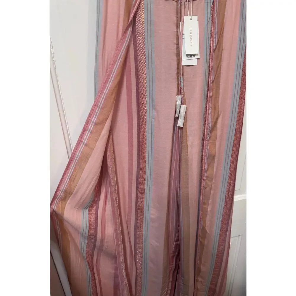 NWT L. Space Stripe Front Slit Split Leg Cali Pants Size S - Picture 7 of 11